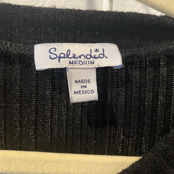 Splendid LS Rib Cut Out Shoulder Top - Picture 2 of 4